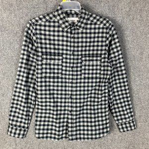 Goodfellow Flannel Men's Medium Standard Black Gray 100% Cotton Adults M